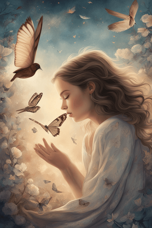 AI generated: Dream world with birds and butterfly 
 Sarah possessed a gift that set her apart from the others—a ...