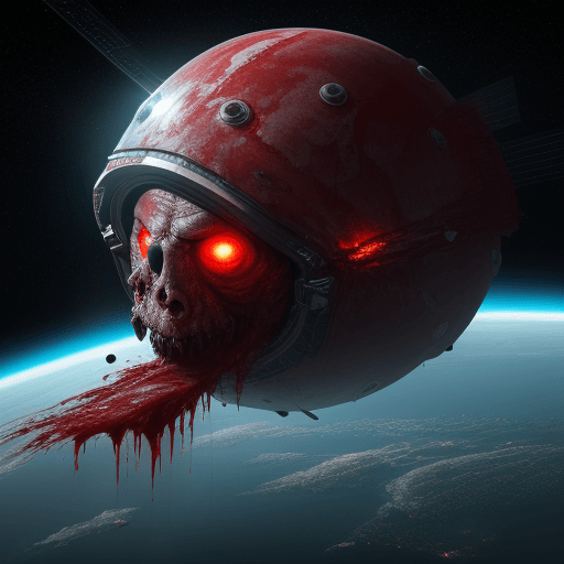 AI generated:  high quality foto of a bloody monster from energy, in space,  8k, big clows,