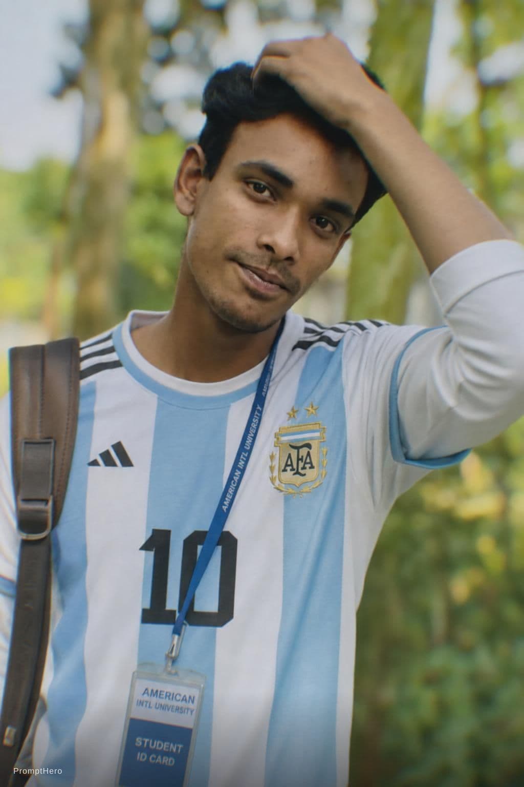AI generated: Change the jersey and give it the Argentina jersey.