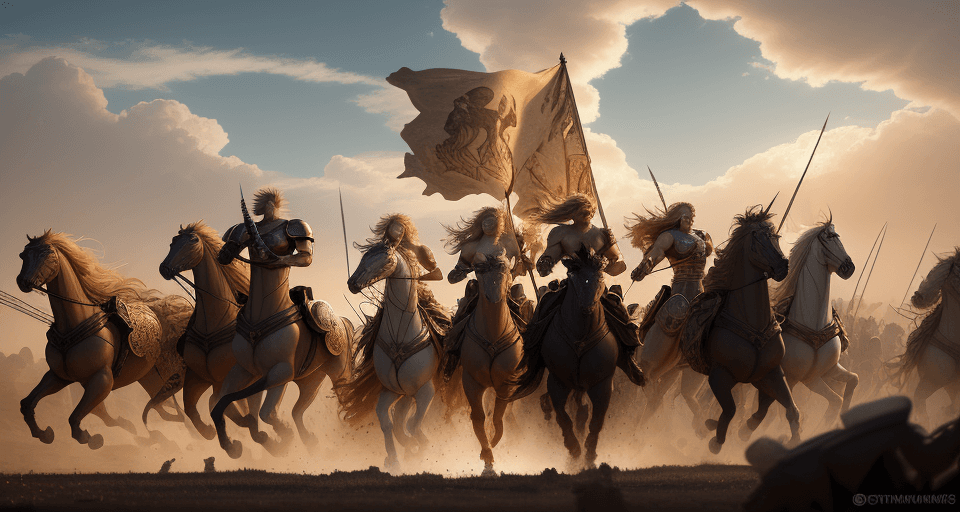 AI generated: Visualize the dramatic canvas of the Trojan War under a cruel sun that glints off swords and spears....