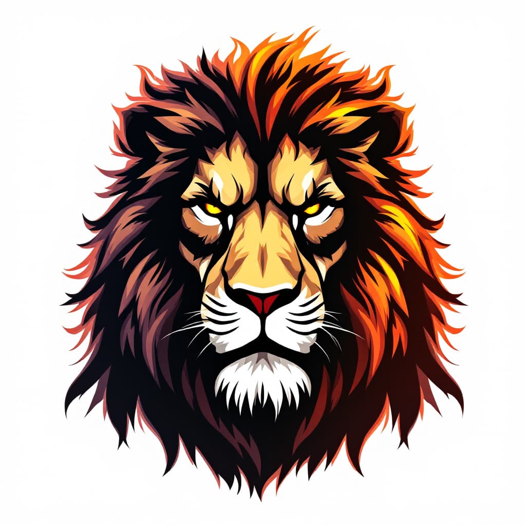 AI generated: lion_warrior_logo_fire_smoke_rage