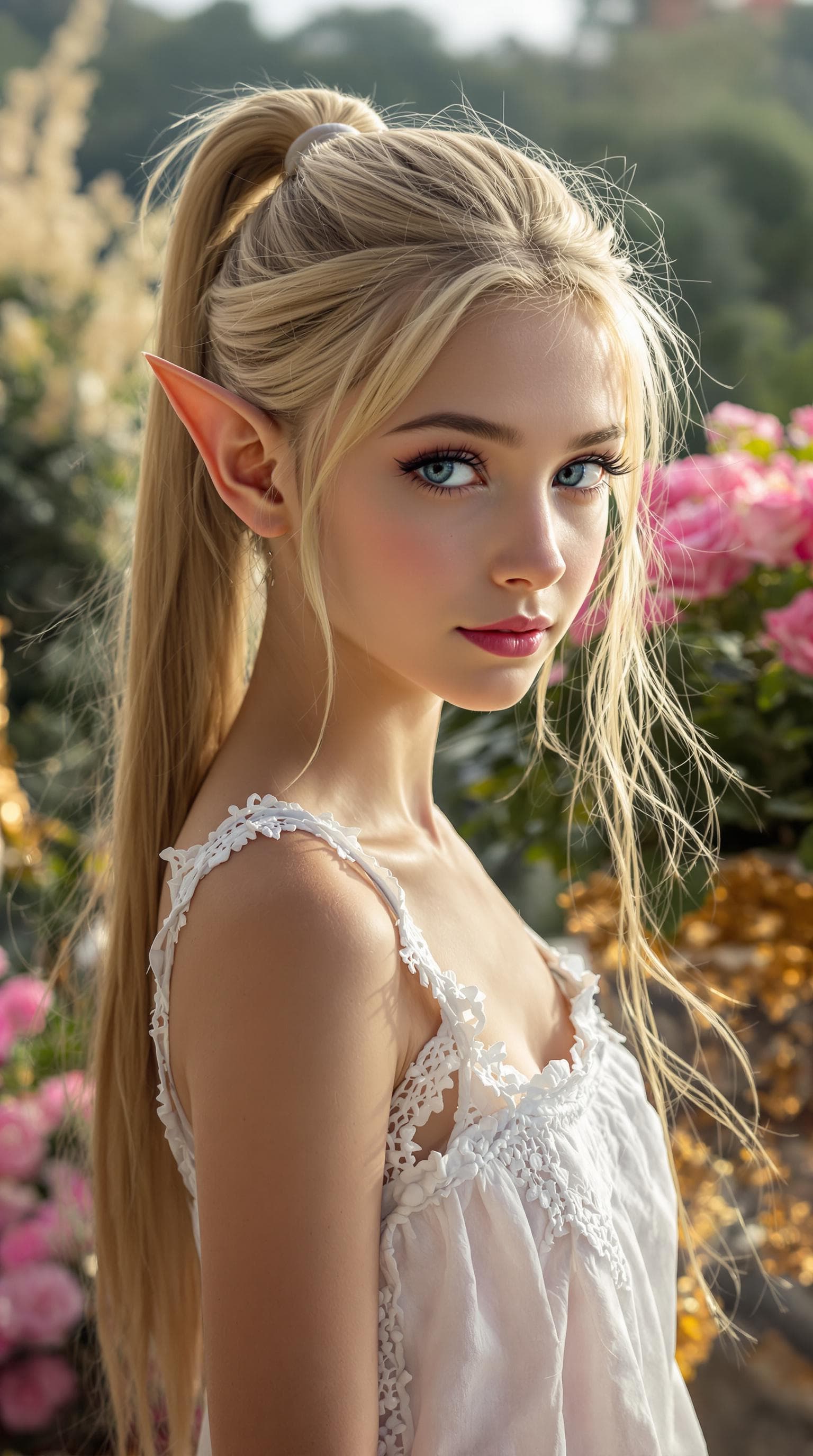 AI generated: a professional photo of a exceptionally beautiful girl in the world (age 11), (eleven year old) shor...