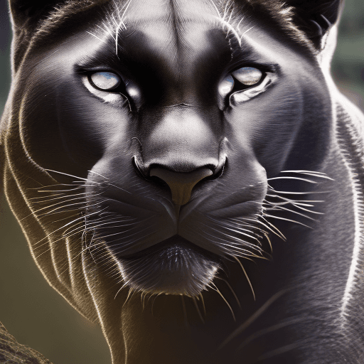 AI generated: Black panther, professional portrait, hyper realistic, ultra detailed photograph, captured with a 85...