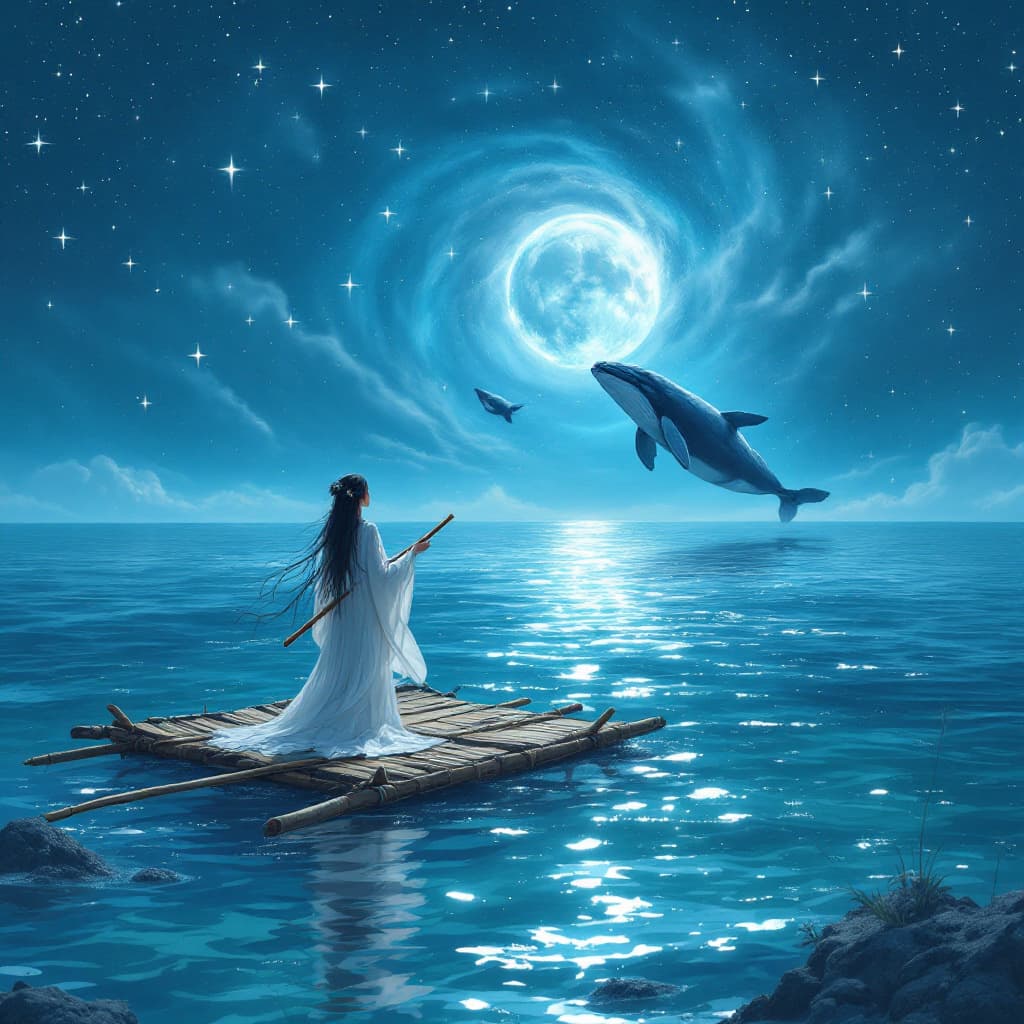 AI generated:  Realistic style, dIn the background is the sea under the stars, There are many stars in the sky, A ...