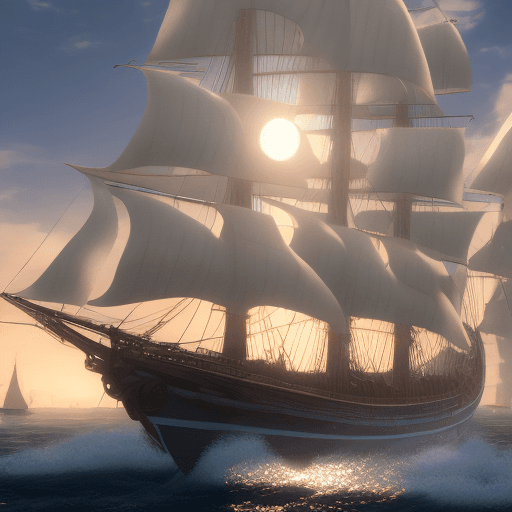 AI generated: Photo of a ultra realistic sailing ship, dramatic light, pale sunrise, cinematic lighting, battered,...