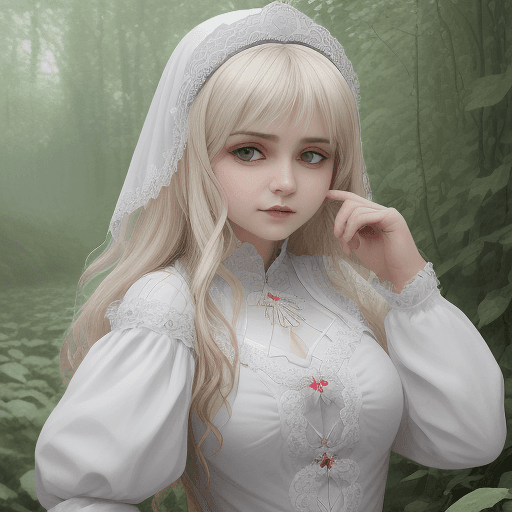 AI generated: лодка, озеро, закат, деревья, в лодке красивая женщина, длинные волосы, крупный план, в воде дракон
