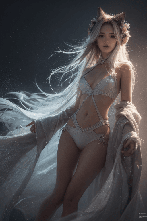 AI generated: full body:1.5 Of all the creatures in Korean mythology, one of the most outstanding is the gumiho (n...