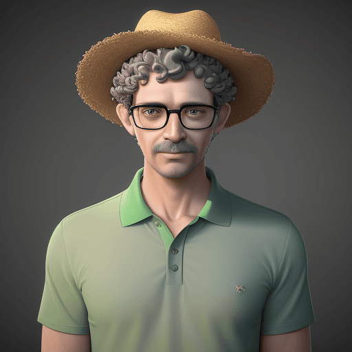 AI generated: a men,  transparent background,showing the whole body, with curly hair and wearing a green polo coll...