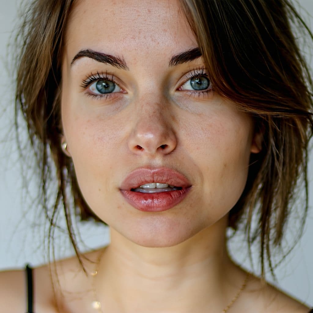 AI generated: Show me a girl named Jelka with beautiful lips and brown hair from Berlin 