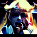 AI generated: realistic epic, Woman crying with (goat horns 1.2), sad look, deeply sad facial expression, blue and...