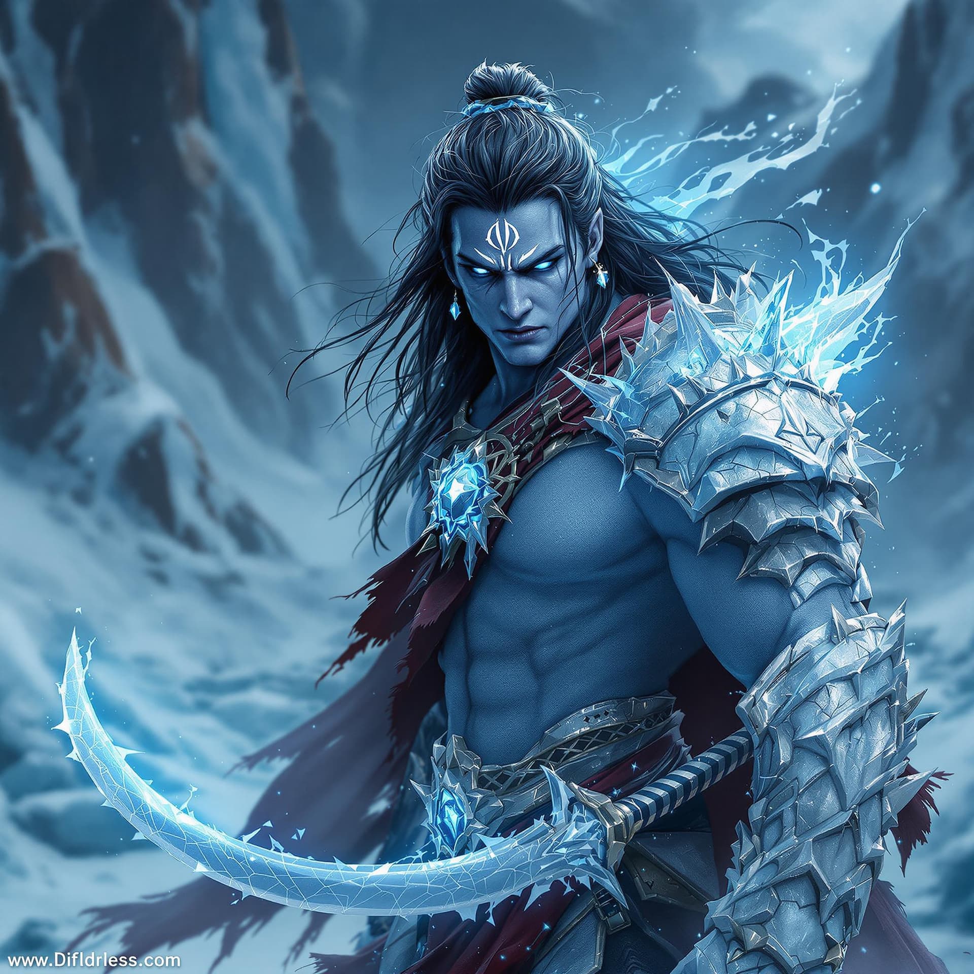 AI generated: A cinematic digital artwork featuring a resilient, muscular Kali   in a resolute yet weary, battle-h...