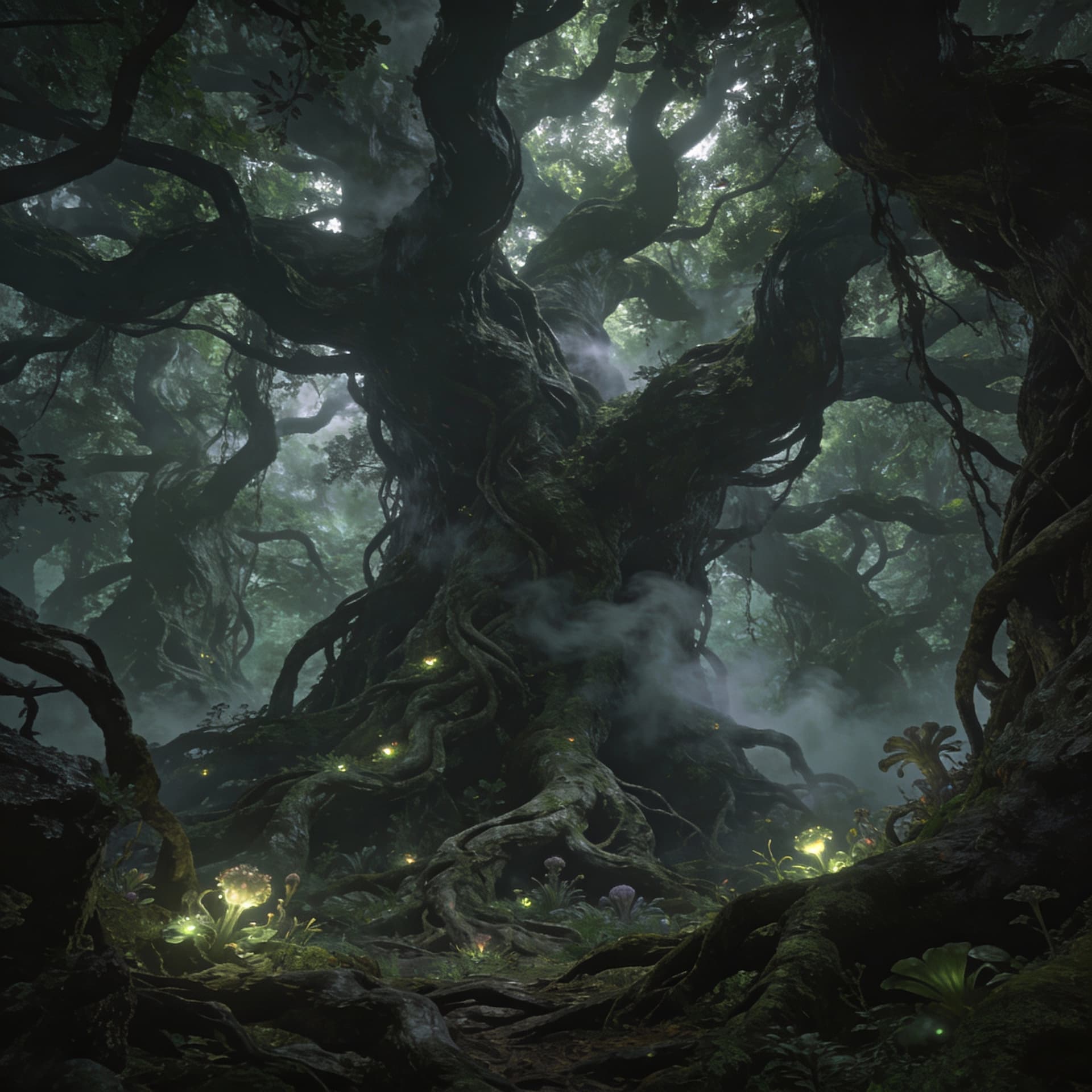 AI generated: Mid-evil fantasy world, Wheel of Time
  - A dense, ancient forest located inland, far from the coast...