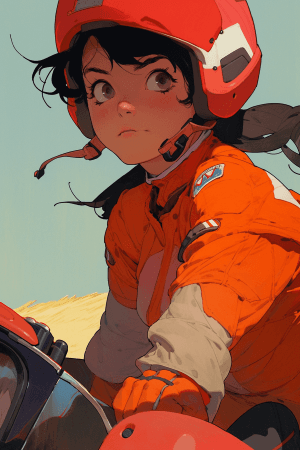 AI generated: a fierce woman with a rebellious spirit and a shaved undercut, and fiery orange eyes, wearing a vibr...