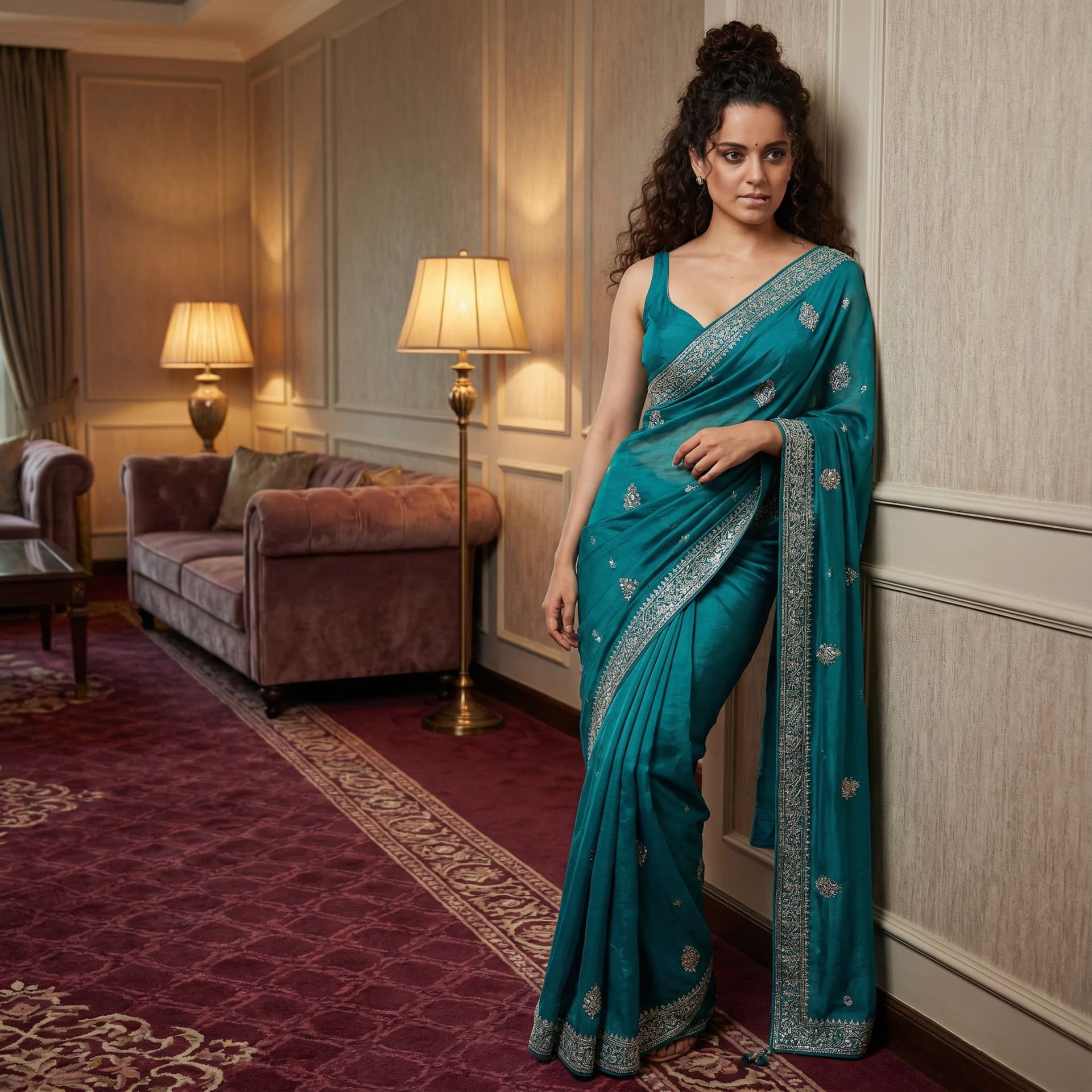 AI generated: Full body view  of most beautiful girl as most beautiful indian realstic girl with plus size FLAT st...