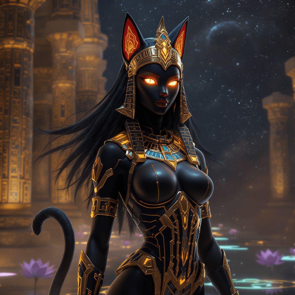 AI generated: {
  "nft_name": "Bastet, Goddess of Protection and Cats",
  "collection": "Divine Neteru: Khemetic...
