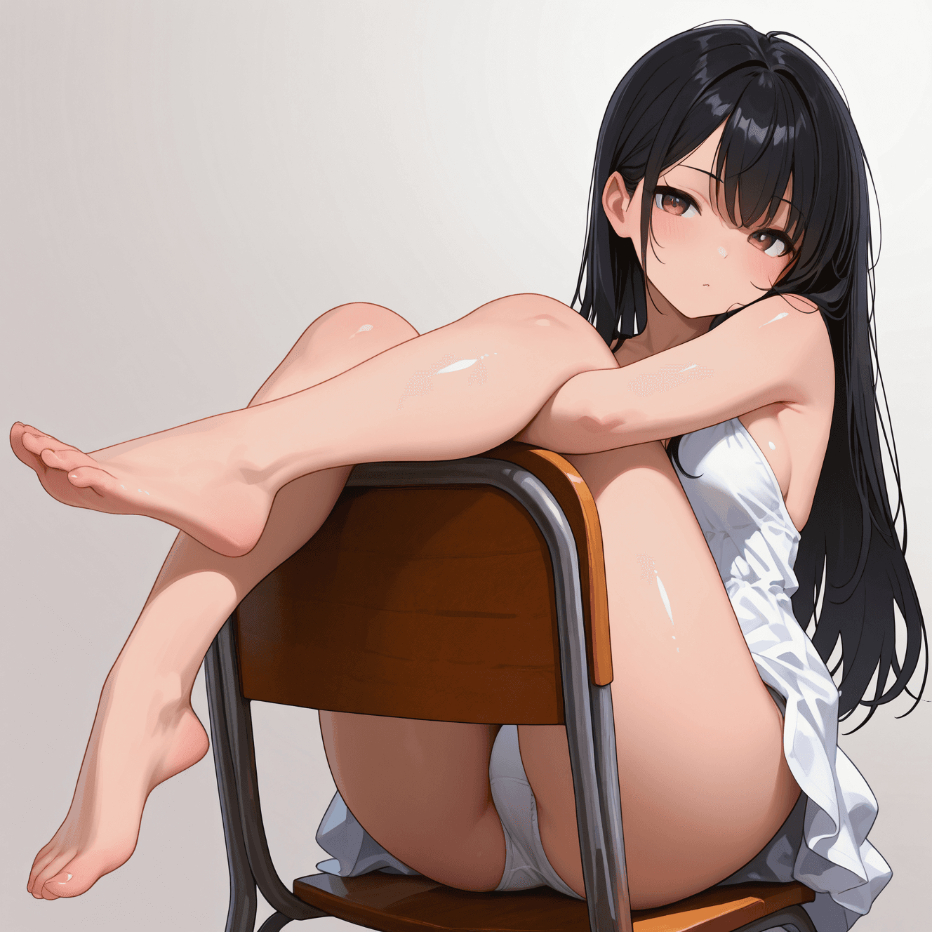 後ろ座り/sitting backwards on chair - Image 4