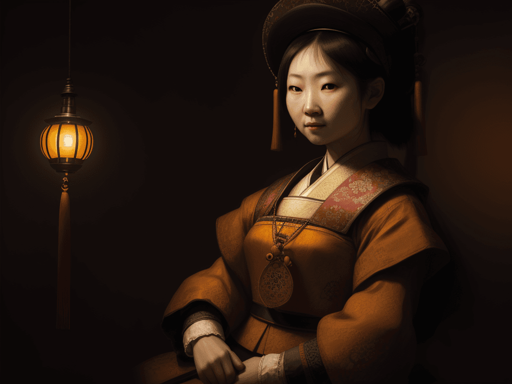 AI generated: asian woman, Rembrandt Lighting --ar 16:9