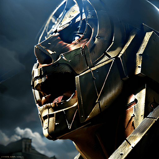 AI generated: masterpiece, cinematic scene, award winning, cinematic angle, Attack on titan, Levi versus armored T...