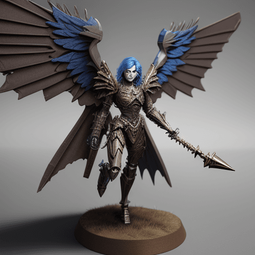 AI generated: Photo of a ultra realistic dnd war-forged with mechanical wings 