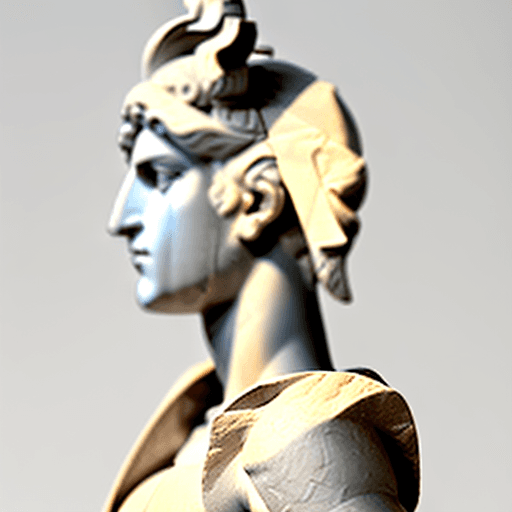 AI generated: greek sculpture,sculpture of a sagittarius, close up, grey background --ar 71:129 --stylize 750 --v ...
