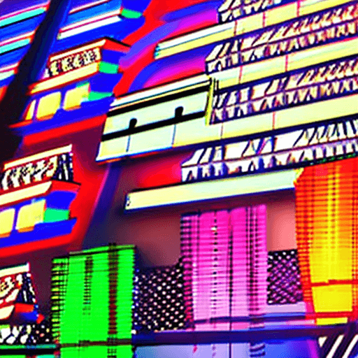 AI generated: A neon-lit cityscape at sunset, featuring iconic '80s elements like palm trees, a sports car, and fu...