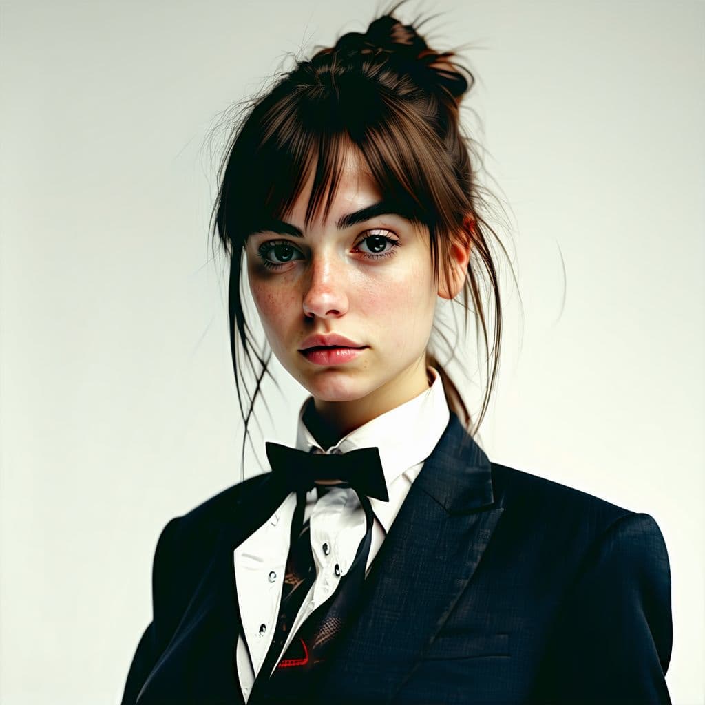 AI generated: Young mafia woman