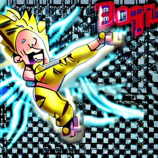 AI generated: (chibi), ken of street fighter, dynamic pose