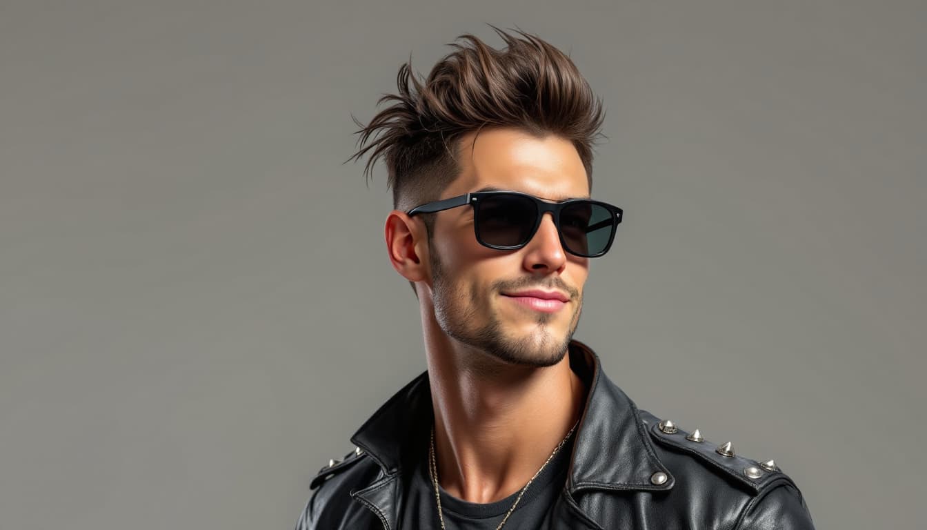 AI generated: Un joven varón de 25-30 años con una apariencia carismática y moderna. Su cabello es corto, ligerame...