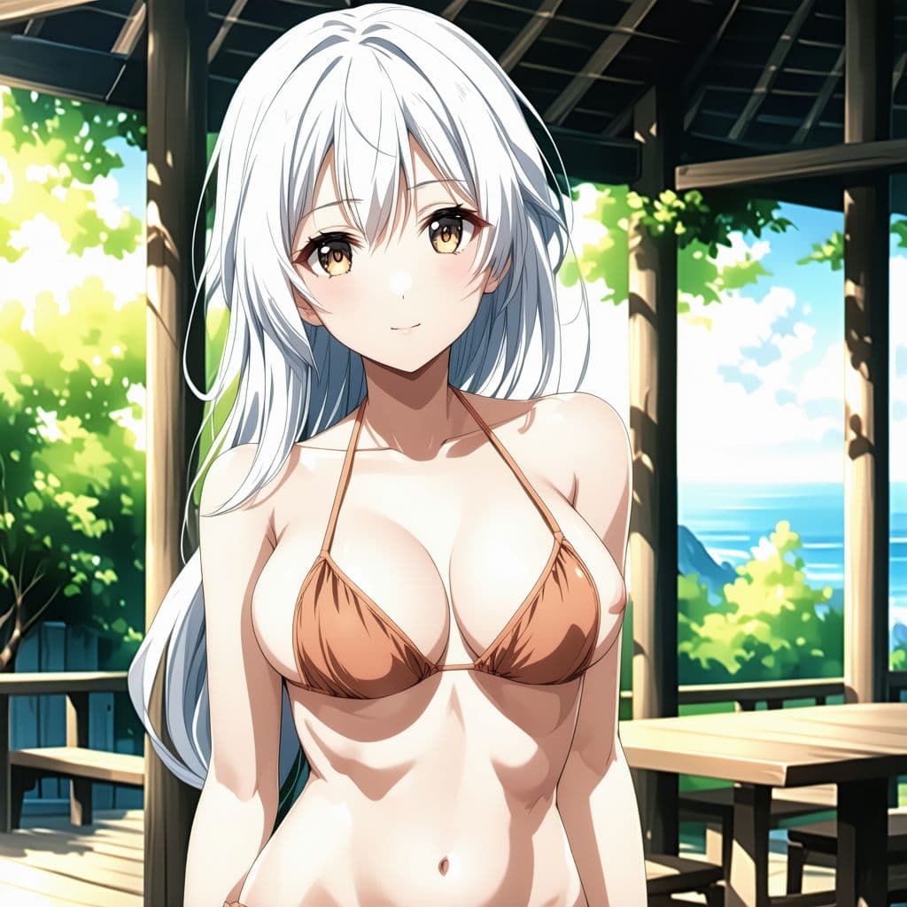 AI generated: girl in bikini anime, full body