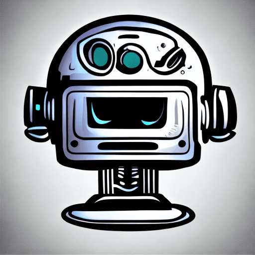 AI generated: a mascot logo of a robot, simply, vector, --no shading detail