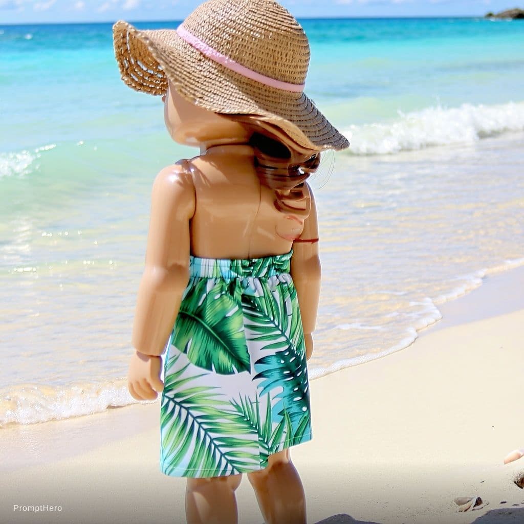 AI generated: dress her in a bikini
