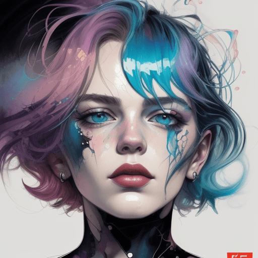 AI generated: abstract by lukas george, art by ida schnberg , in the style of iridescent  and vibrant portraits, l...