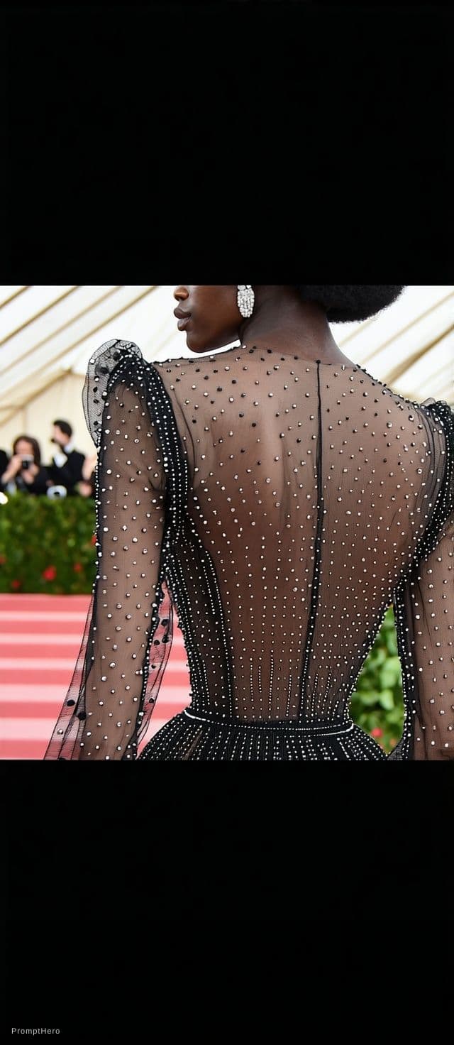 AI generated: See through dress for met gala use original photo 