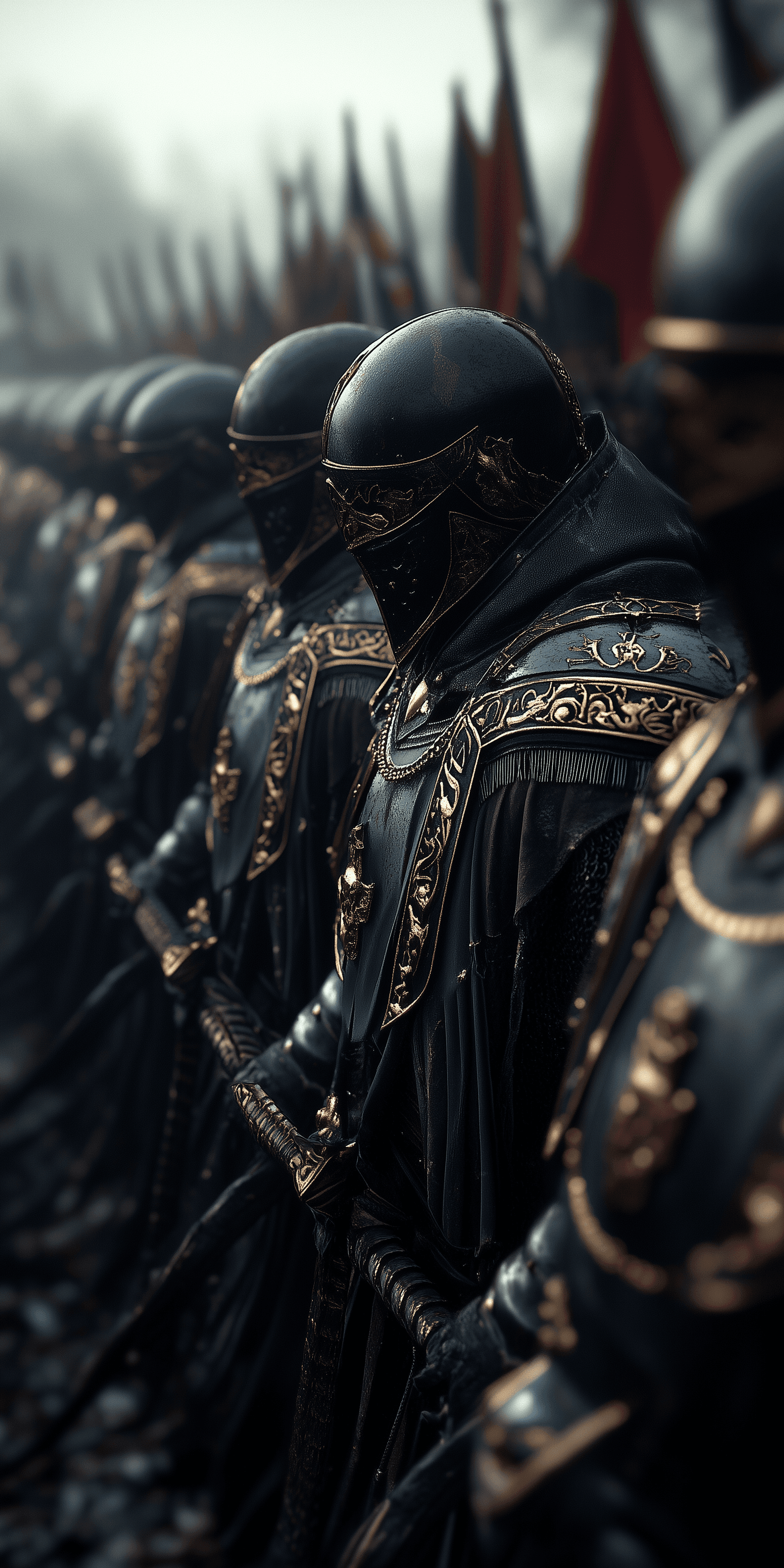 AI generated: Dark Knights of the Three Norths --chaos 5 --ar 1:2 --style raw