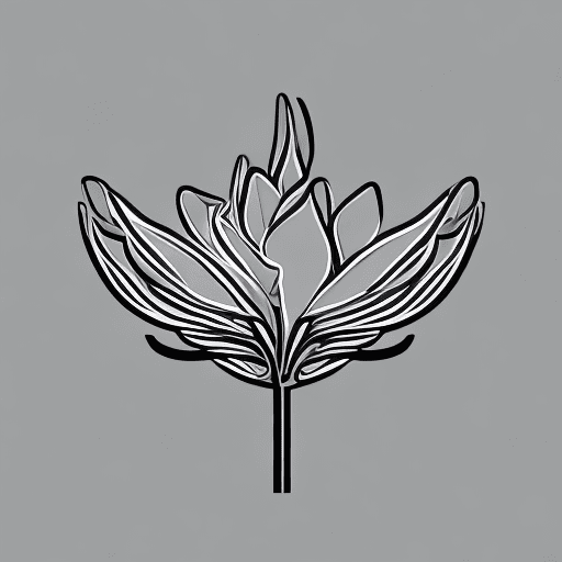AI generated: minimal line logo of a magnolia, vector