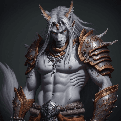 AI generated: In a breathtakingly detailed oil painting, Vol'jin of  World of Warcraft .Vol'jin adorned in intrica...