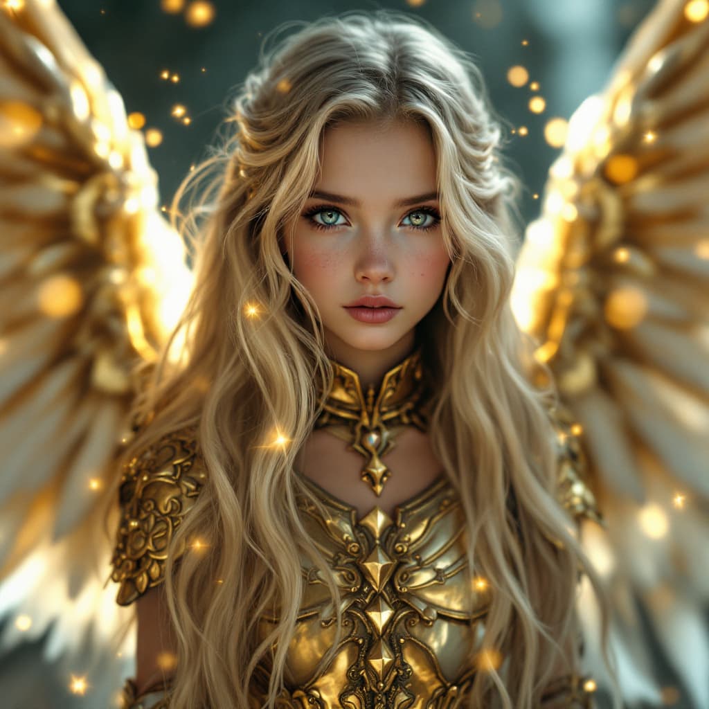AI generated: a professional photo of a exceptionally of the most beautiful girl (age 13) in the world with platin...