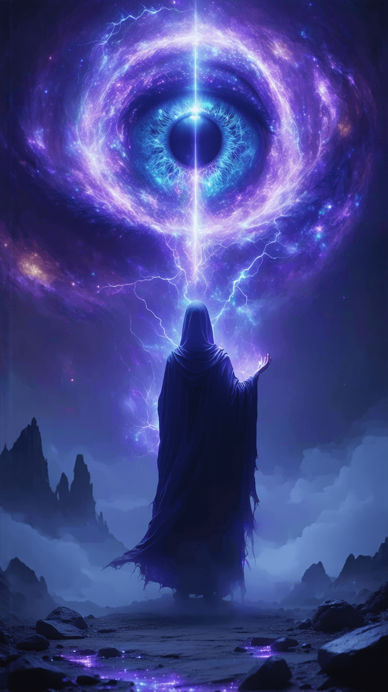 AI generated: 1. The Magician – The Cosmic Alchemist

A mystical figure levitates above a floating obsidian altar,...