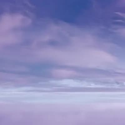 AI generated video: Looping 4K video of a dreamy, soft purple sky with gentle moving clouds, seamless infinite loop, eth...