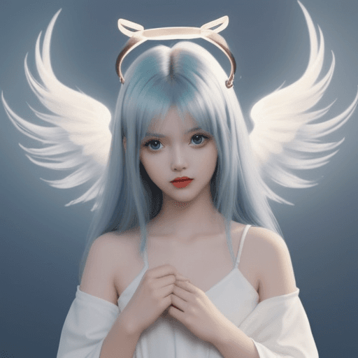 AI generated: deamon cute character with an angel halo