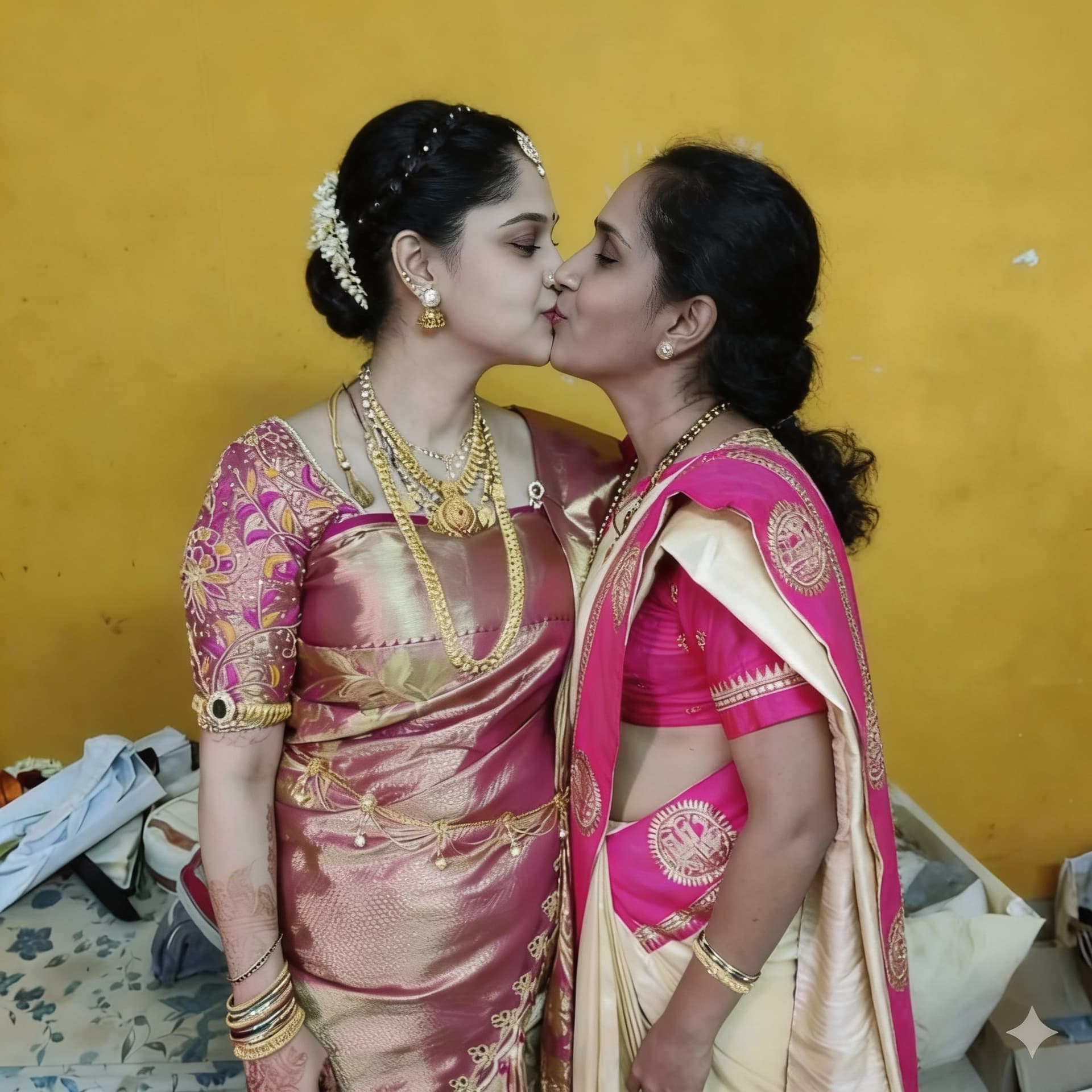 AI generated: This hot photo is kissing 