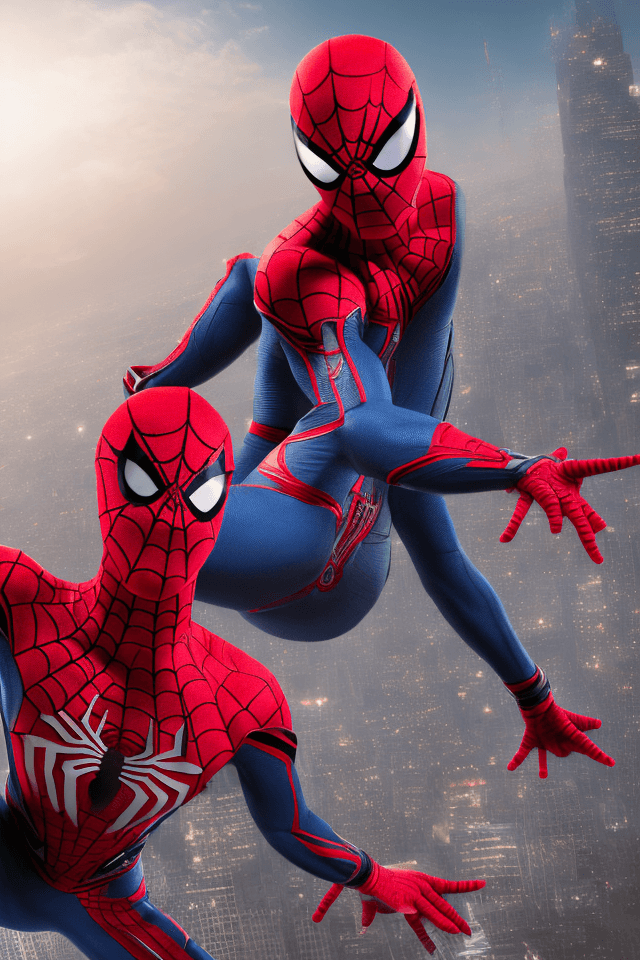 AI generated: Hyper realistic exterior photo of spider-man wearing ninja robes, spiderman and ninja mash up, ninja...