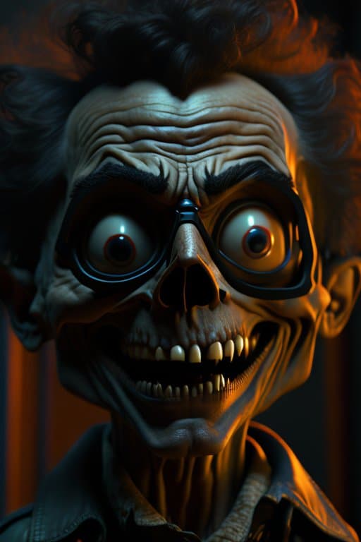AI generated: mdjrny-v4 style, horror film by tim burton, cinematic lighting, Hyperrealism, 8k uhd