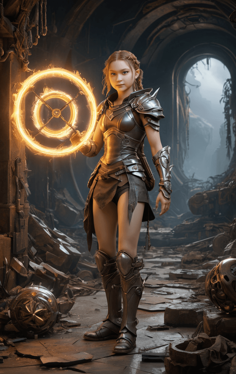 AI generated: post-apocalypse, art by gaston bussiere, god rays, Item Icons, stunning, 8k 3d, full body, action sh...