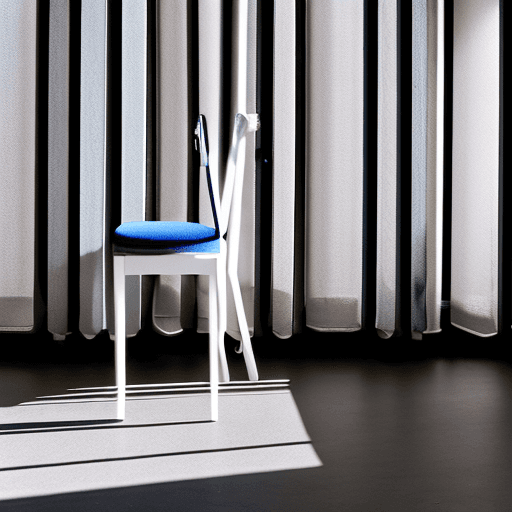 AI generated: minimalism stool chair detail in a white studio set, Hasselblad X1D II 50C, 90mm lens, white steel a...