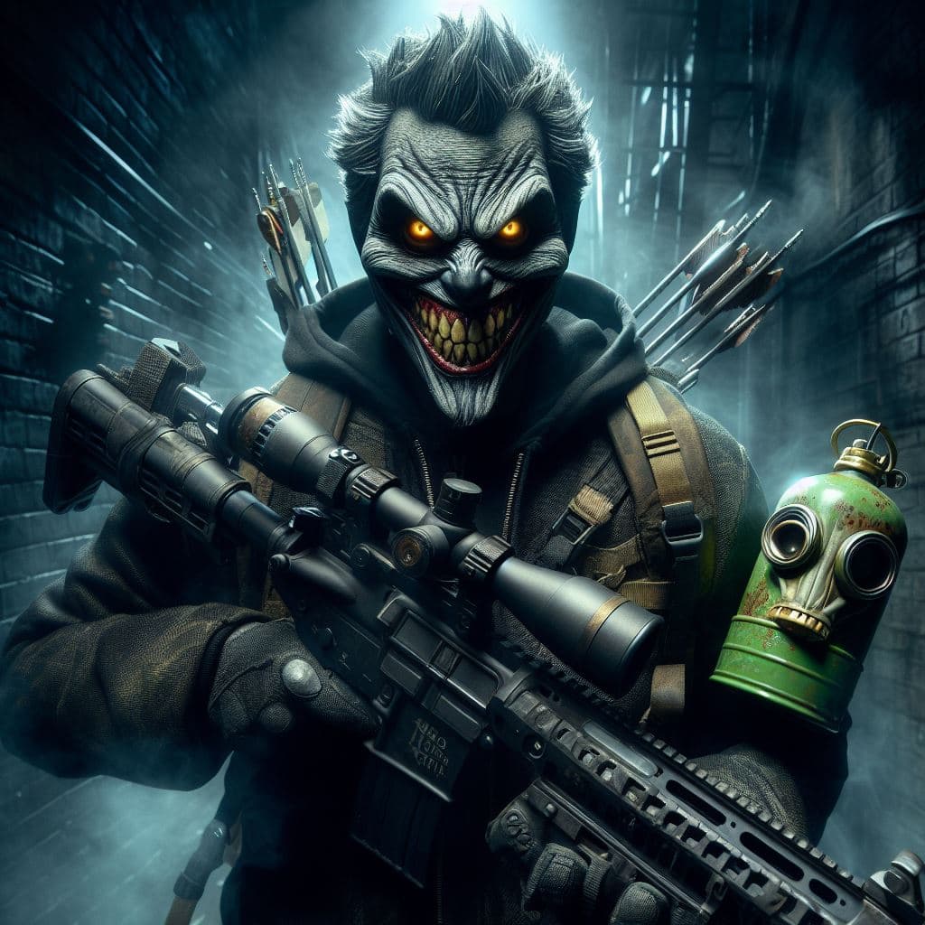 AI generated: Original Twitch: Capture the menacing essence of Original Twitch in a hyper-realistic photograph set...
