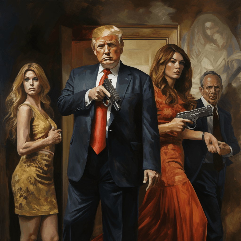 AI generated: crime, family, trump, the godfather, Gangster, penitentiary, police, behind bars