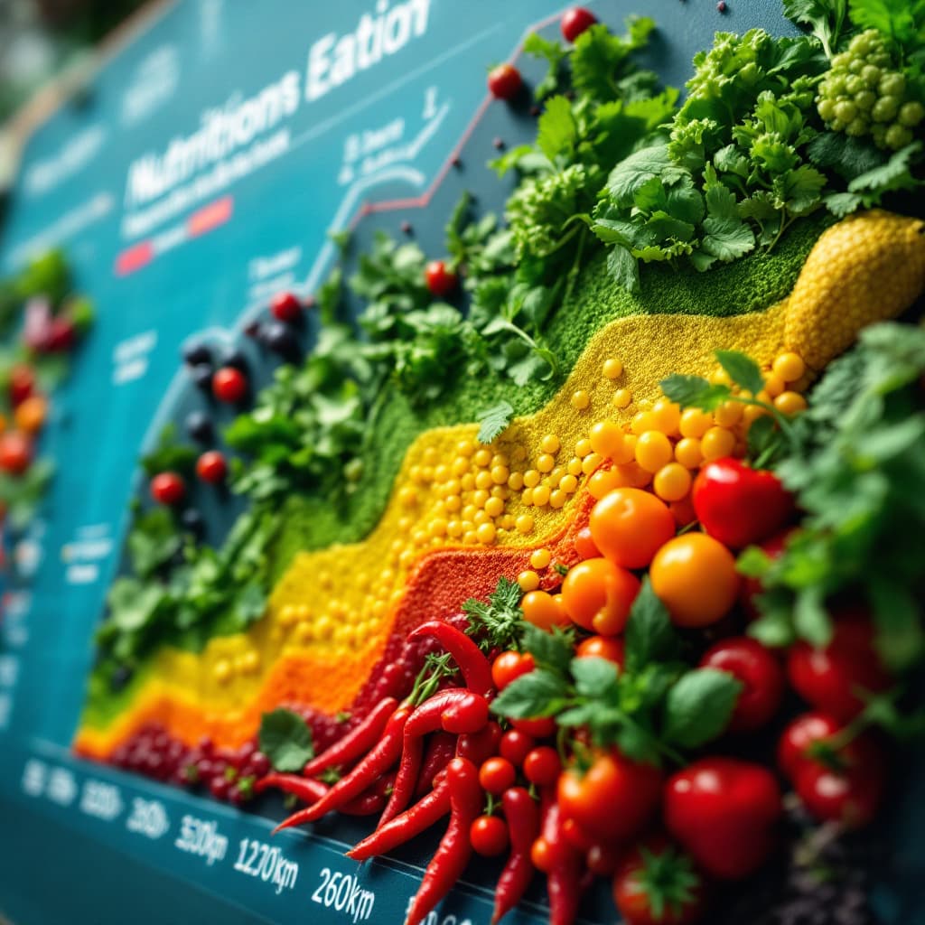 AI generated: A colorful digital chart showing nutritional breakdown, emphasizing balanced plant-based eating
 dsl...