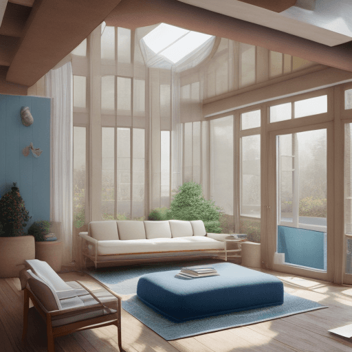 AI generated: High resolution photography interior design, dreamy sunken living room conversation pit, wooden floo...