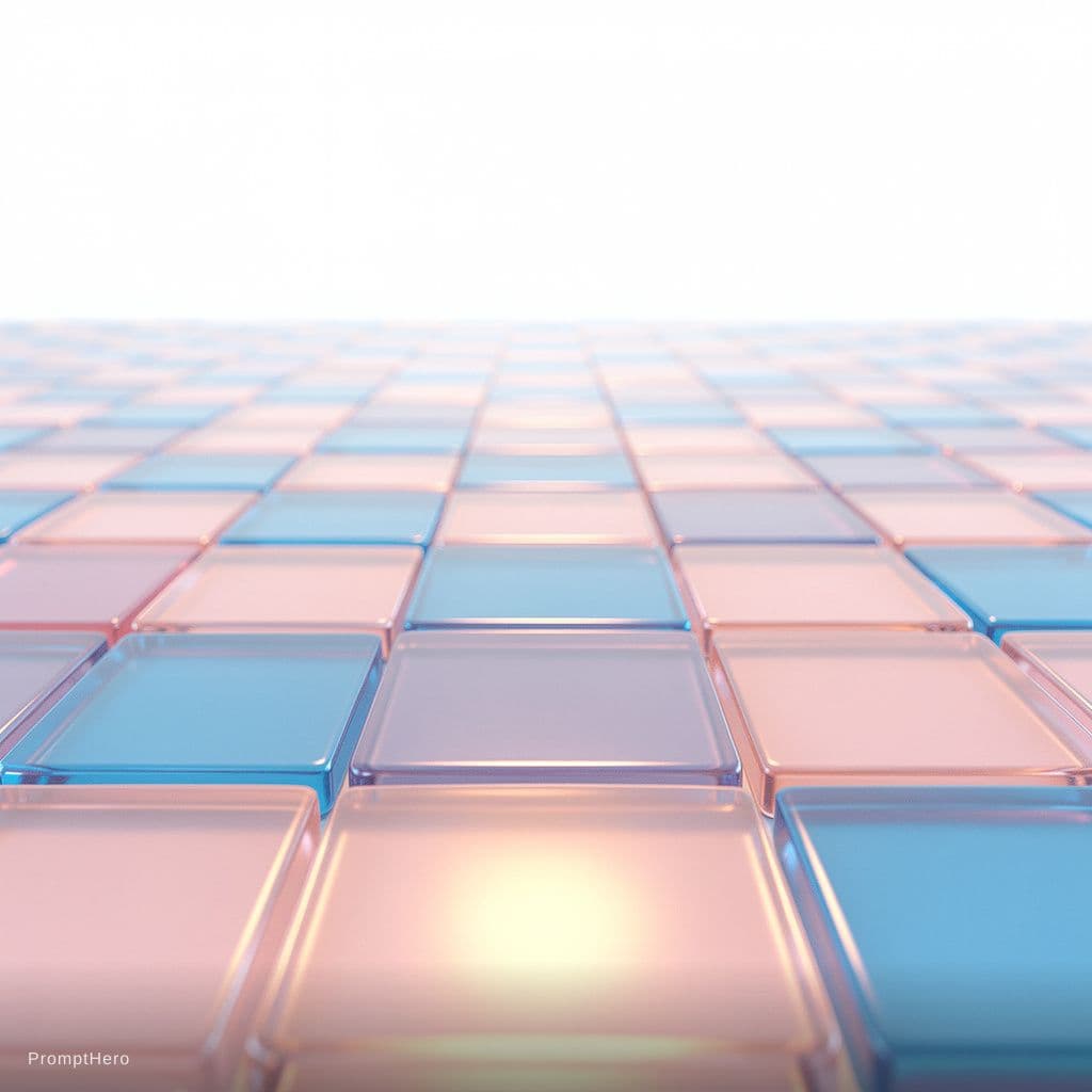 AI generated: 
Create a premium 3D render of an empty checked abstraction on a white background

Colors: use soft ...